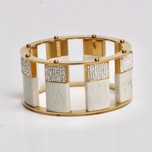 Lele Sadoughi Pave Tall Stackable Statement Bangle
